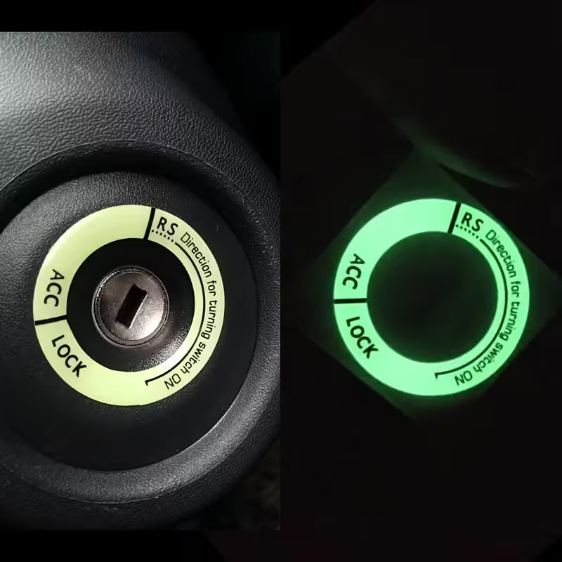 Car Ignition Switch Luminous Sticker Rings