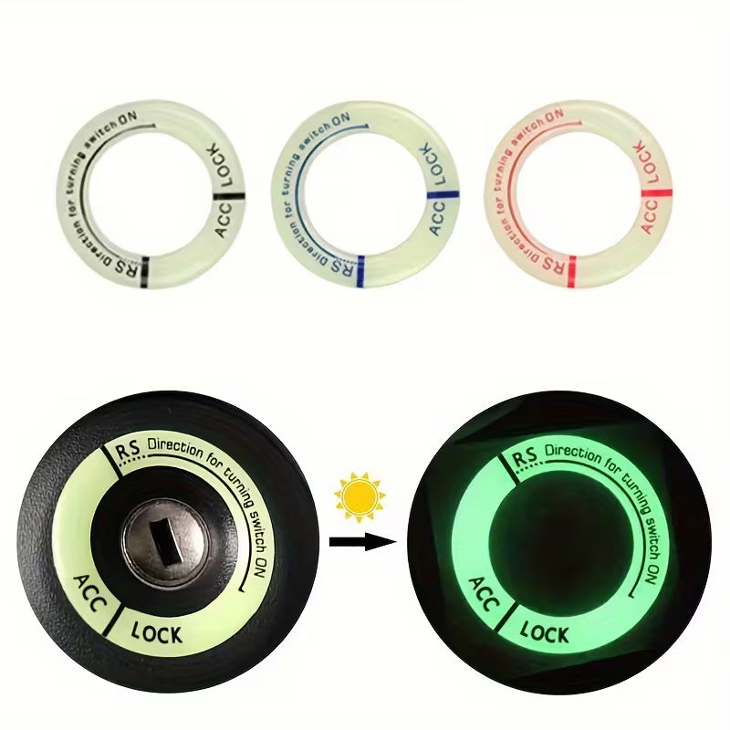 Car Ignition Switch Luminous Sticker Rings