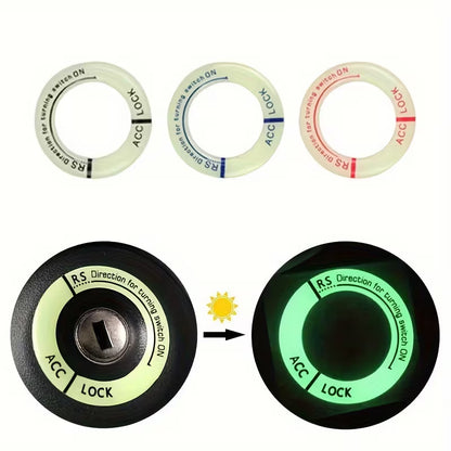 Car Ignition Switch Luminous Sticker Rings